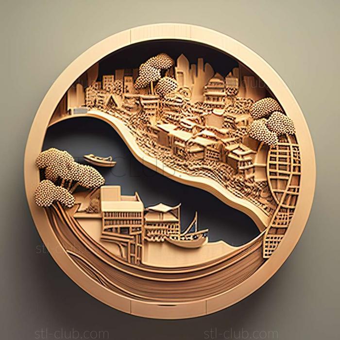 3D model Yokohama in Japan (STL)